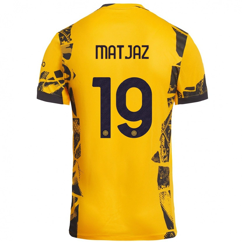 Danxen Dětské Samo Matjaz #19 Zlatá Černá Třetí Hráčské Dresy 2024/25 Dres