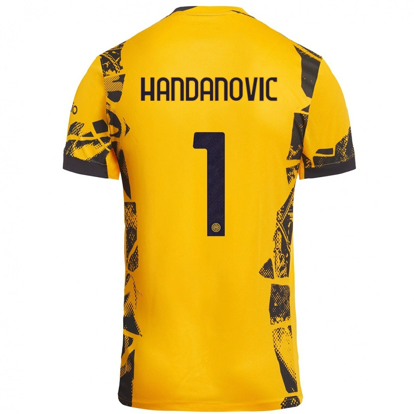 Danxen Dětské Samir Handanovic #1 Zlatá Černá Třetí Hráčské Dresy 2024/25 Dres