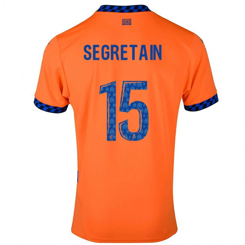 Danxen Dětské Julie Ségrétain #15 Oranžová Tmavě Modrá Třetí Hráčské Dresy 2024/25 Dres