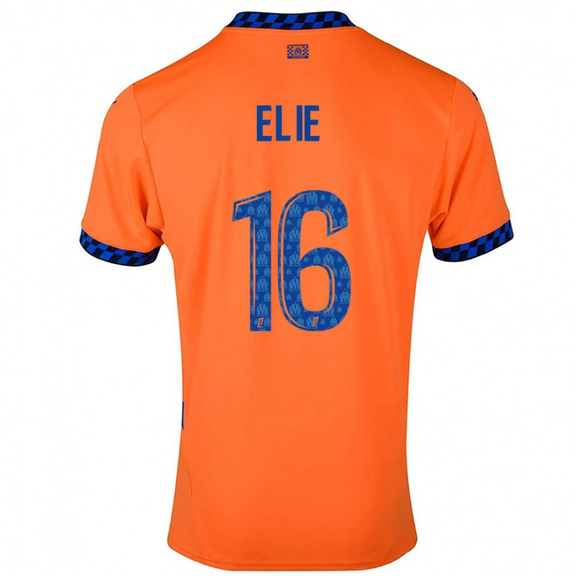 Danxen Dětské Anaïs Elie #16 Oranžová Tmavě Modrá Třetí Hráčské Dresy 2024/25 Dres