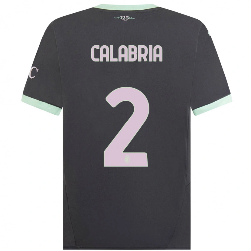 Danxen Dětské Davide Calabria #2 Šedá Třetí Hráčské Dresy 2024/25 Dres