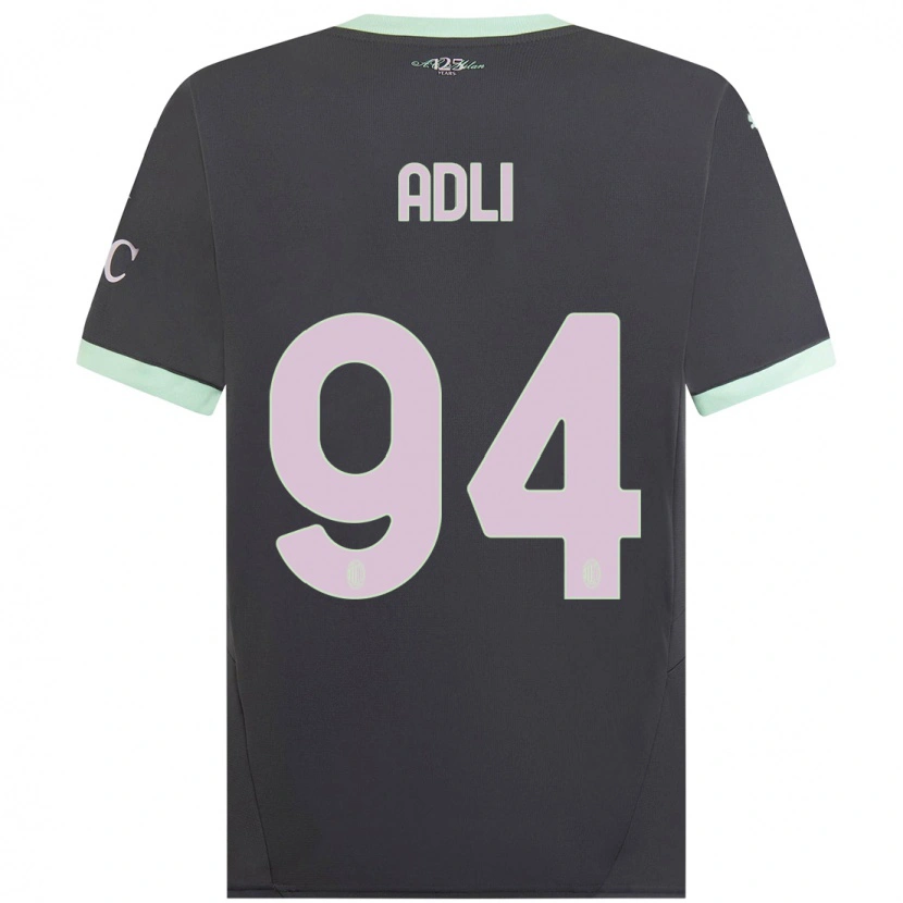 Danxen Dětské Yacine Adli #94 Šedá Třetí Hráčské Dresy 2024/25 Dres