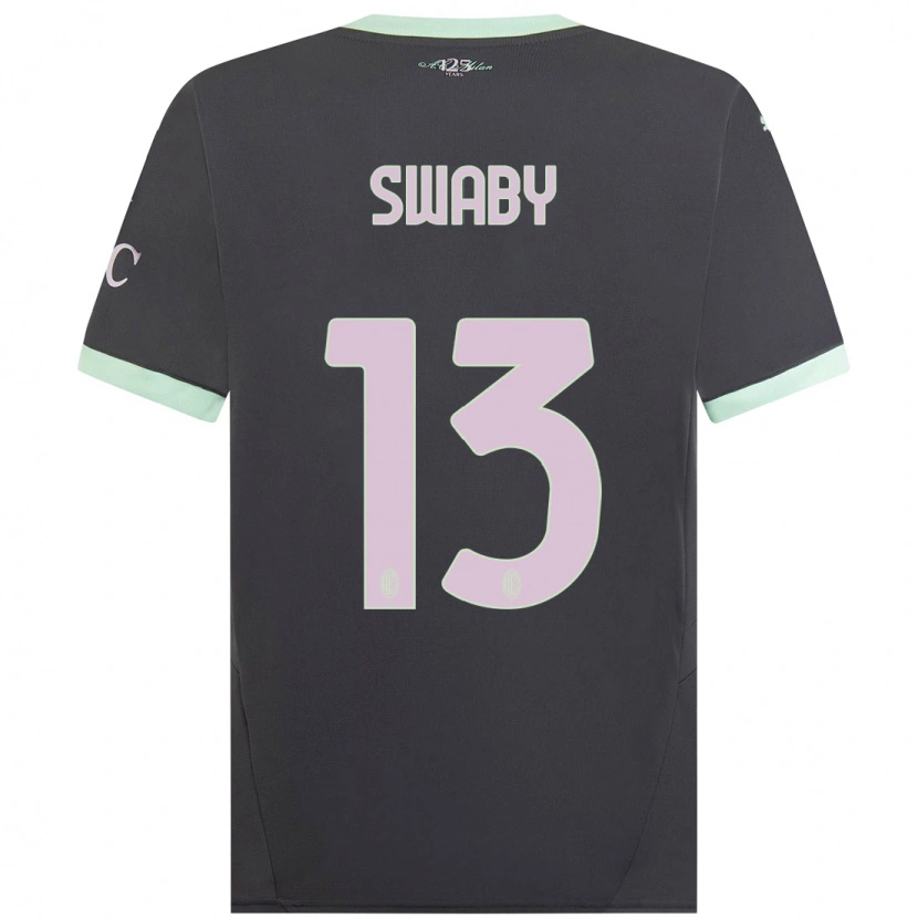 Danxen Dětské Allyson Swaby #13 Šedá Třetí Hráčské Dresy 2024/25 Dres