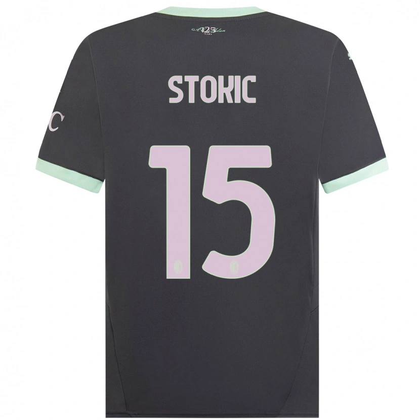 Danxen Dětské Sara Stokić #15 Šedá Třetí Hráčské Dresy 2024/25 Dres