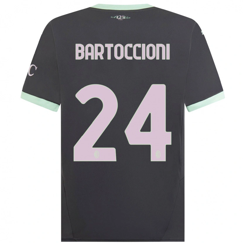 Danxen Dětské Andrea Bartoccioni #24 Šedá Třetí Hráčské Dresy 2024/25 Dres