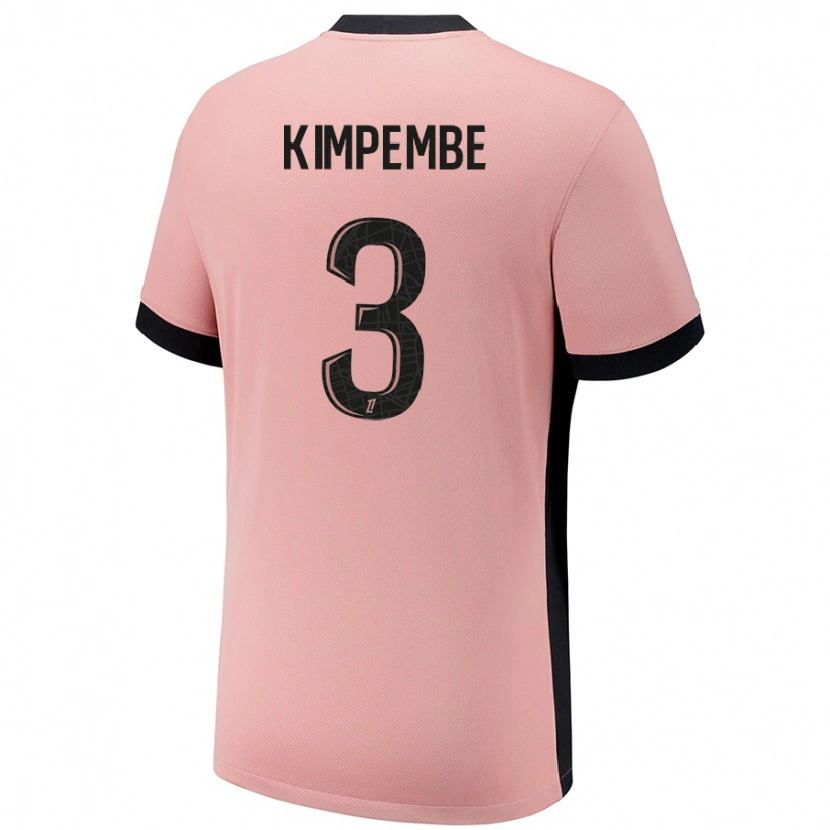 Danxen Dětské Presnel Kimpembe #3 Rezavě Růžová Třetí Hráčské Dresy 2024/25 Dres