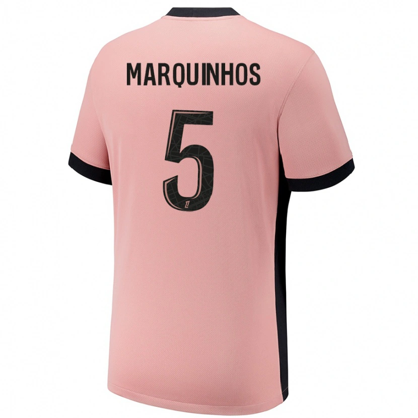 Danxen Dětské Marquinhos #5 Rezavě Růžová Třetí Hráčské Dresy 2024/25 Dres