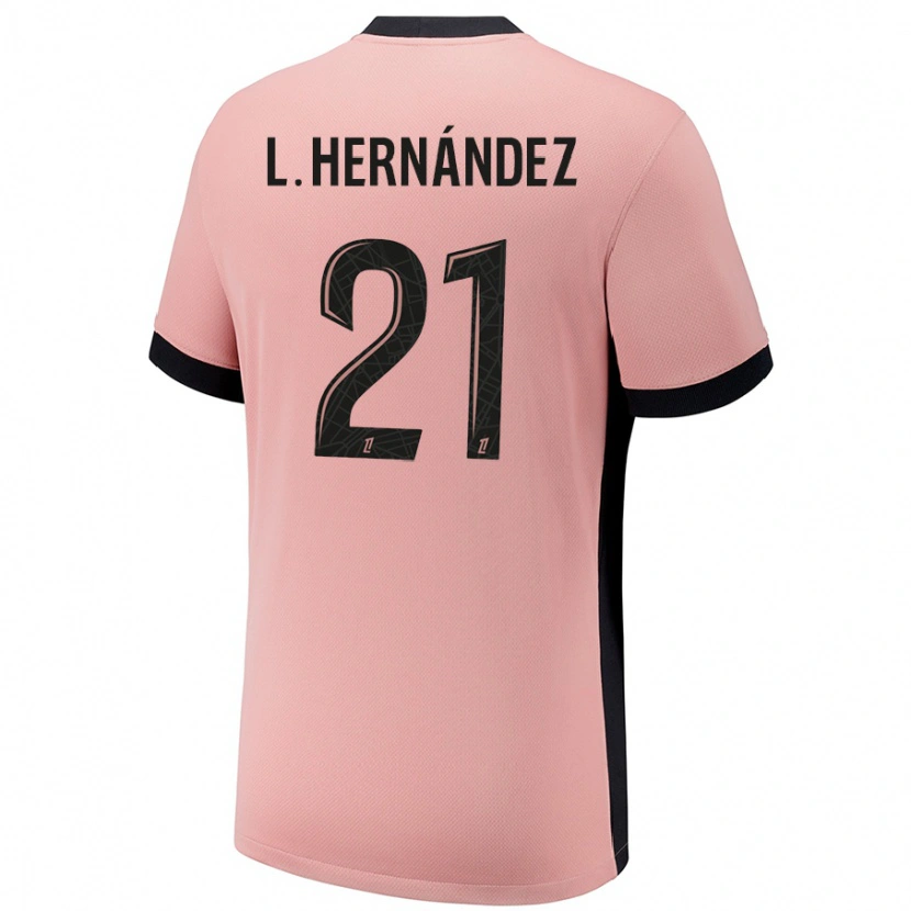 Danxen Dětské Lucas Hernández #21 Rezavě Růžová Třetí Hráčské Dresy 2024/25 Dres