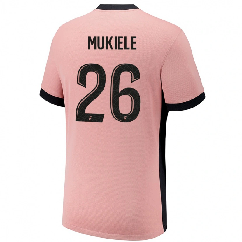 Danxen Dětské Nordi Mukiele #26 Rezavě Růžová Třetí Hráčské Dresy 2024/25 Dres