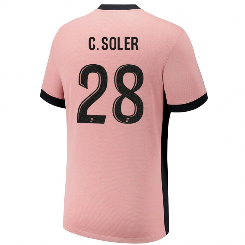 Danxen Dětské Carlos Soler #28 Rezavě Růžová Třetí Hráčské Dresy 2024/25 Dres