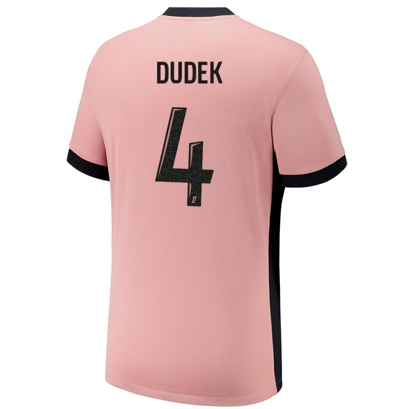 Danxen Dětské Paulina Dudek #4 Rezavě Růžová Třetí Hráčské Dresy 2024/25 Dres