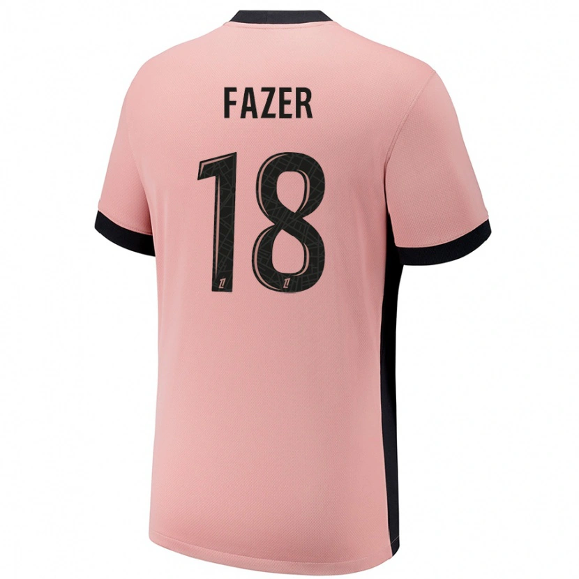 Danxen Dětské Laurina Fazer #18 Rezavě Růžová Třetí Hráčské Dresy 2024/25 Dres