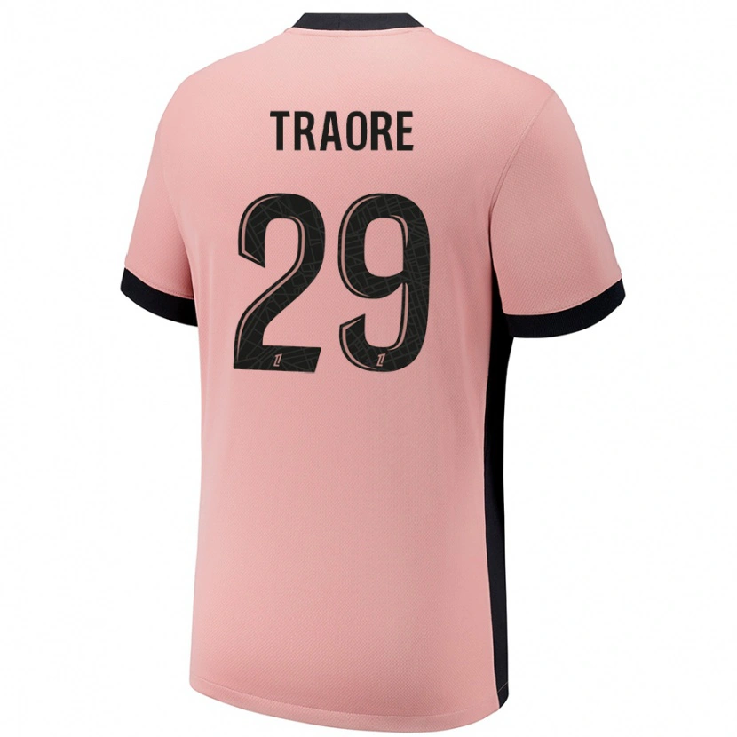 Danxen Dětské Manssita Traoré #29 Rezavě Růžová Třetí Hráčské Dresy 2024/25 Dres