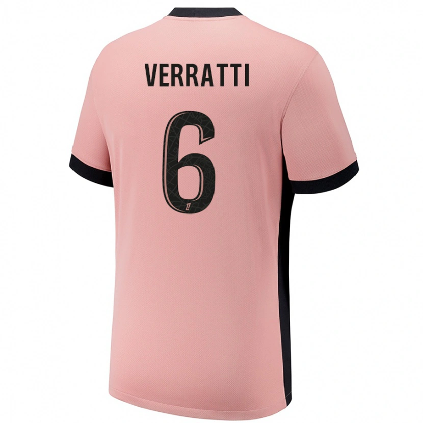 Danxen Dětské Marco Verratti #6 Rezavě Růžová Třetí Hráčské Dresy 2024/25 Dres