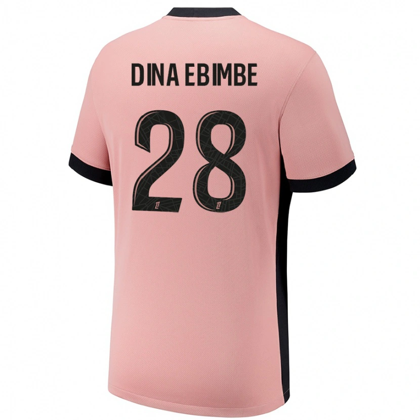 Danxen Dětské Eric Junior Dina Ebimbe #28 Rezavě Růžová Třetí Hráčské Dresy 2024/25 Dres