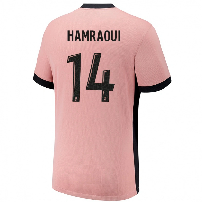Danxen Dětské Kheira Hamraoui #14 Rezavě Růžová Třetí Hráčské Dresy 2024/25 Dres