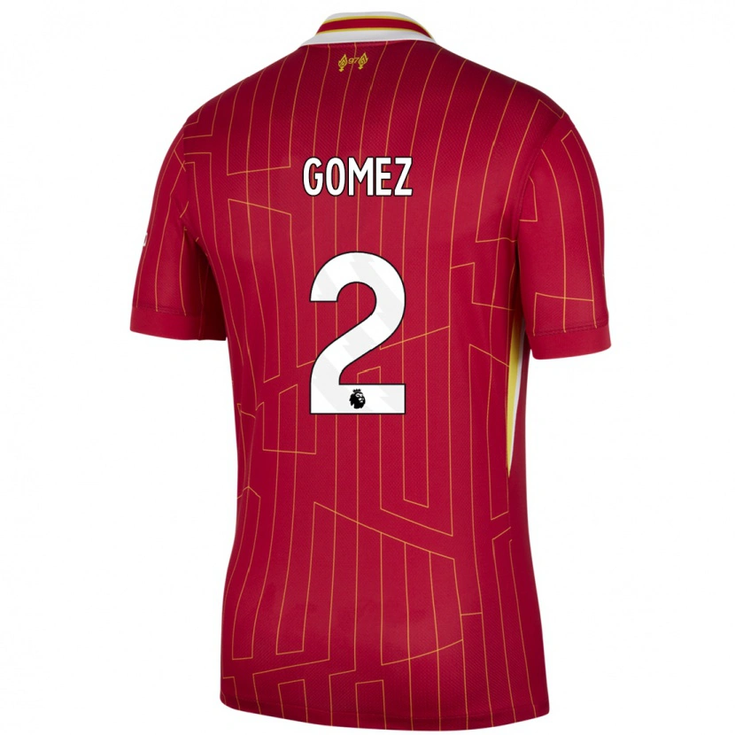 Danxen Pánské Joe Gomez #2 Červená Žlutá Bílá Domů Hráčské Dresy 2024/25 Dres