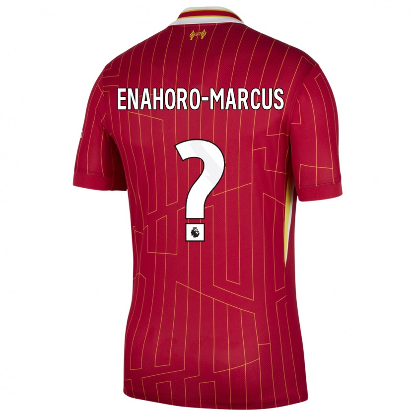 Danxen Pánské Louis Enahoro-Marcus #0 Červená Žlutá Bílá Domů Hráčské Dresy 2024/25 Dres