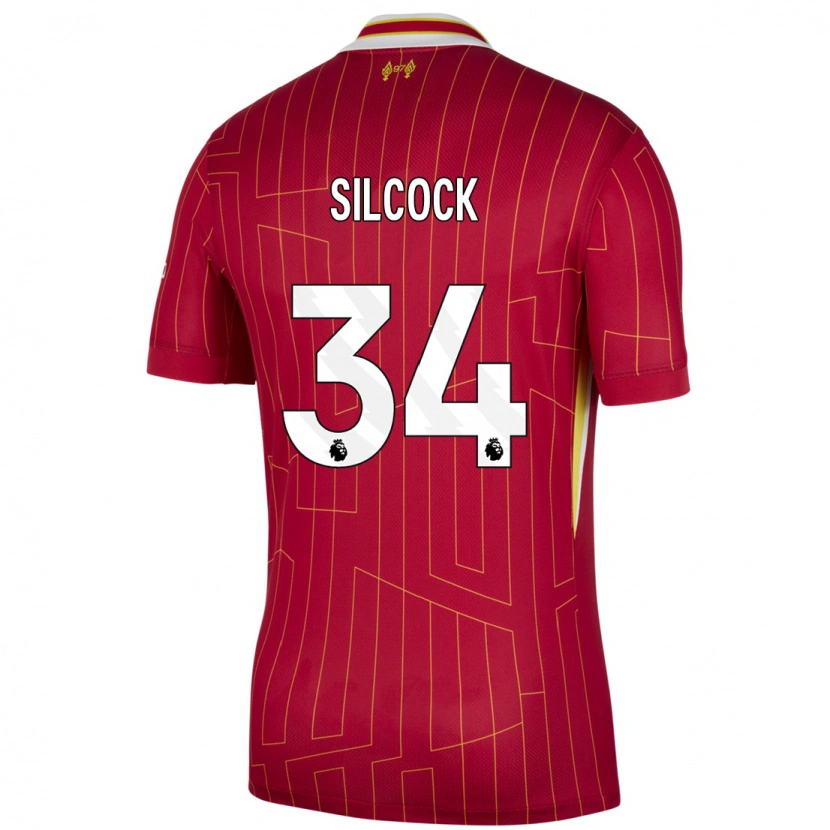 Danxen Pánské Hannah Silcock #34 Červená Žlutá Bílá Domů Hráčské Dresy 2024/25 Dres
