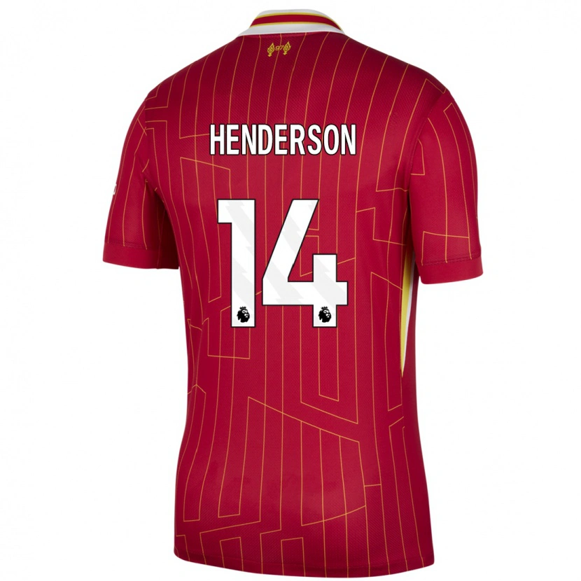 Danxen Pánské Henderson #14 Červená Žlutá Bílá Domů Hráčské Dresy 2024/25 Dres