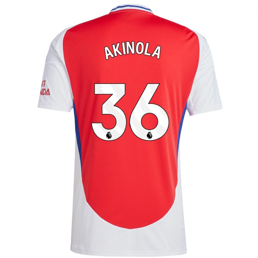 Danxen Pánské Tim Akinola #36 Červená Bílá Domů Hráčské Dresy 2024/25 Dres