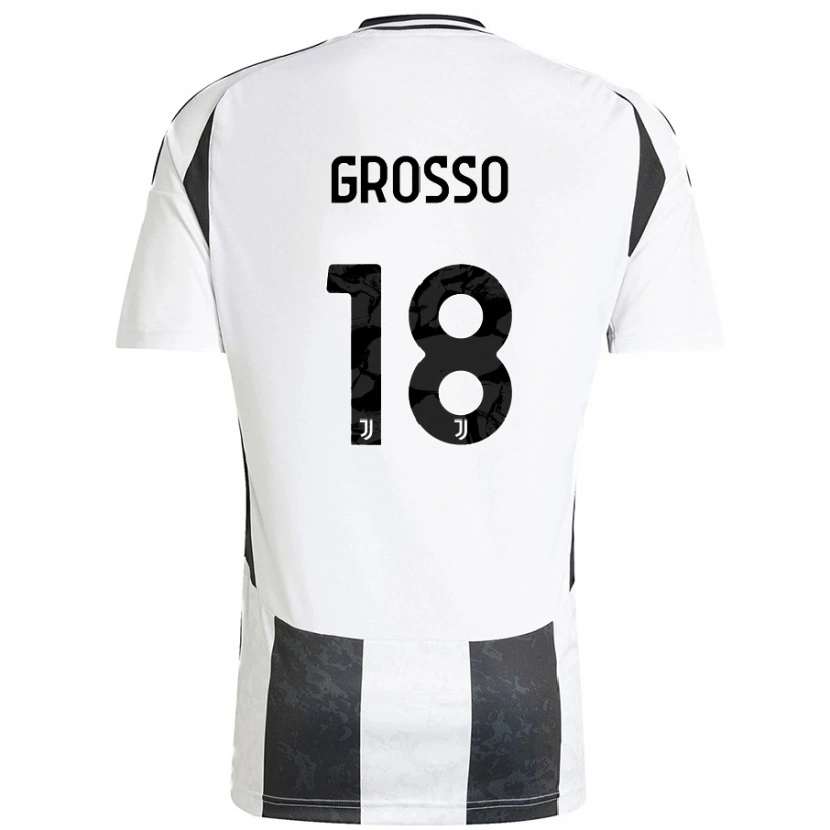 Danxen Pánské Filippo Grosso #18 Bílá Černá Domů Hráčské Dresy 2024/25 Dres