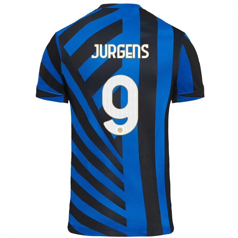 Danxen Pánské Oliver Jurgens #9 Modrá Černá Domů Hráčské Dresy 2024/25 Dres