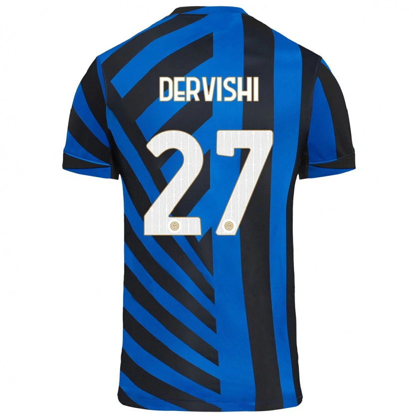 Danxen Pánské Kristian Dervishi #27 Modrá Černá Domů Hráčské Dresy 2024/25 Dres
