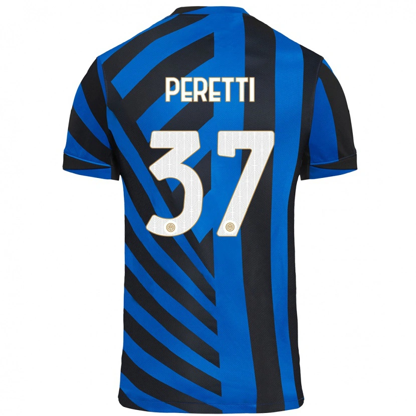 Danxen Pánské Lorenzo Peretti #37 Modrá Černá Domů Hráčské Dresy 2024/25 Dres