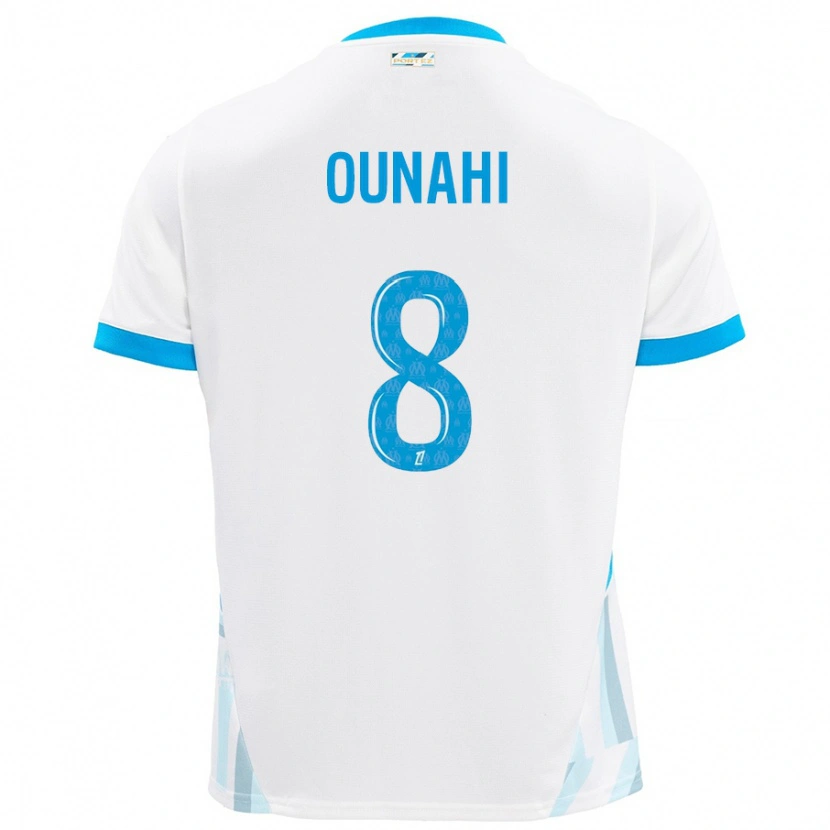 Danxen Pánské Azzedine Ounahi #8 Bílá Nebesky Modrá Domů Hráčské Dresy 2024/25 Dres