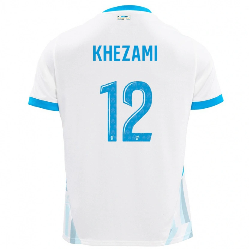 Danxen Pánské Roselène Khezami #12 Bílá Nebesky Modrá Domů Hráčské Dresy 2024/25 Dres