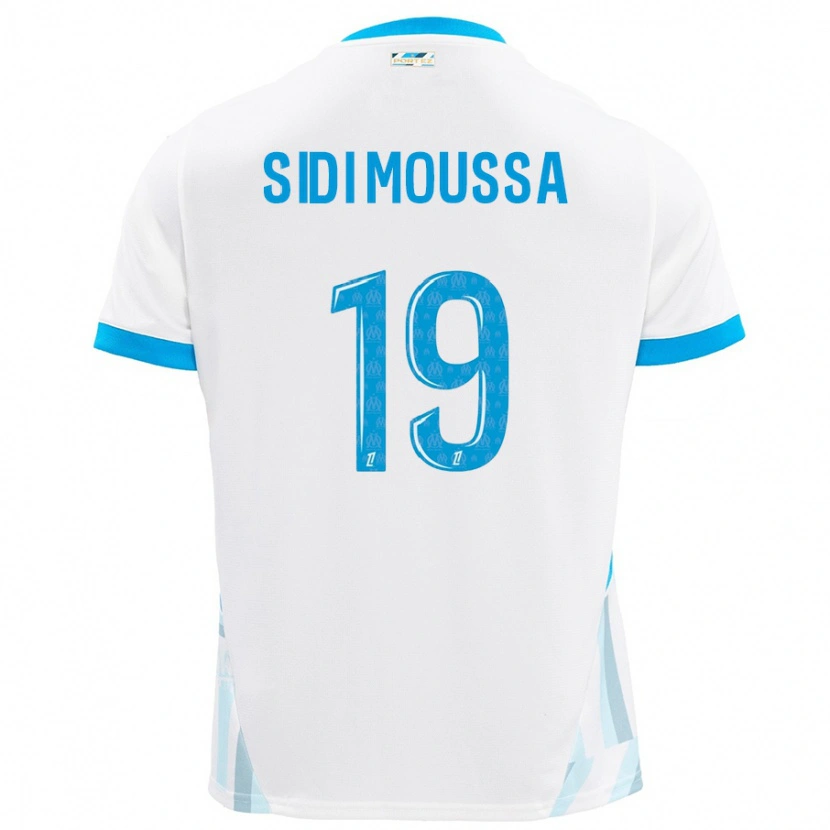 Danxen Pánské Salima Sidi Moussa #19 Bílá Nebesky Modrá Domů Hráčské Dresy 2024/25 Dres