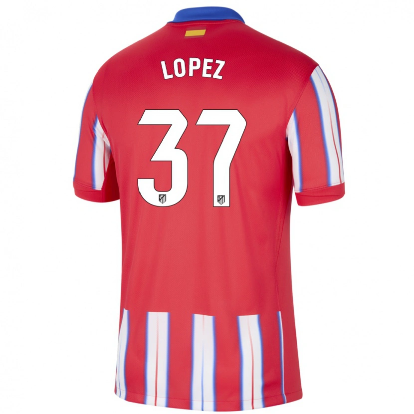 Danxen Pánské Alex Lopez #37 Červená Bílá Modrá Domů Hráčské Dresy 2024/25 Dres