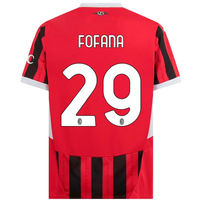 Danxen Pánské Youssouf Fofana #29 Červená Černá Domů Hráčské Dresy 2024/25 Dres