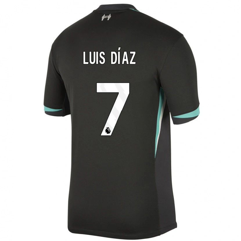 Danxen Pánské Luis Díaz #7 Černá Antracitově Bílá Daleko Hráčské Dresy 2024/25 Dres