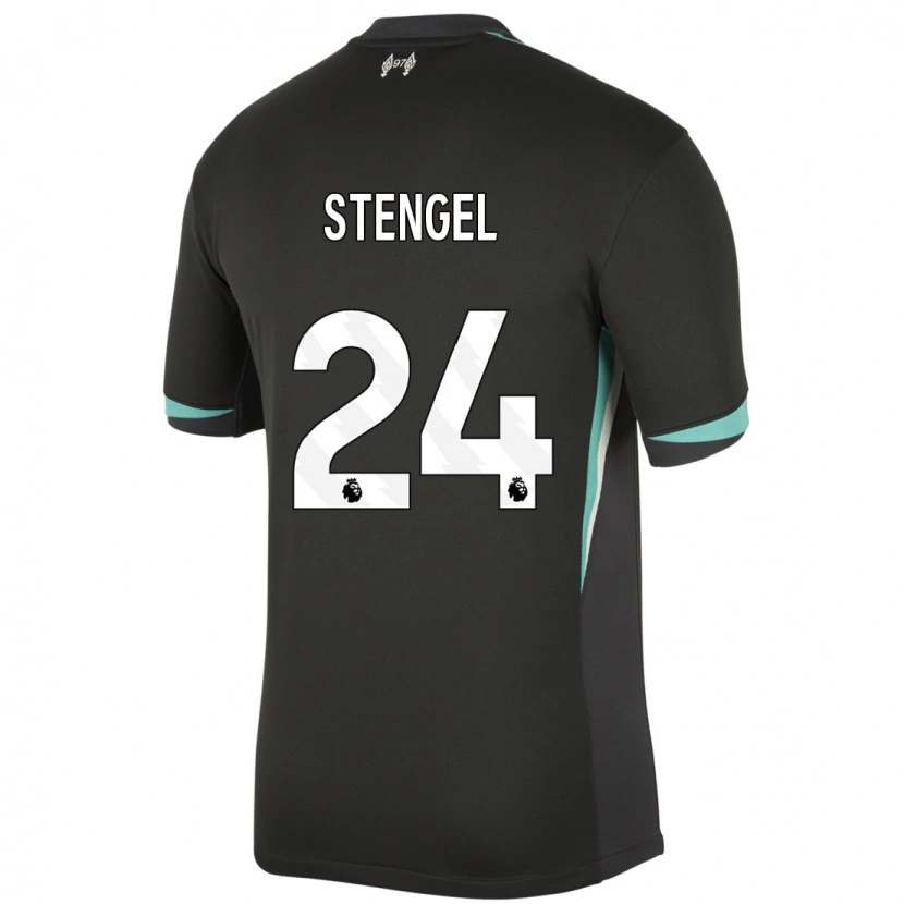 Danxen Pánské Katie Stengel #24 Černá Antracitově Bílá Daleko Hráčské Dresy 2024/25 Dres
