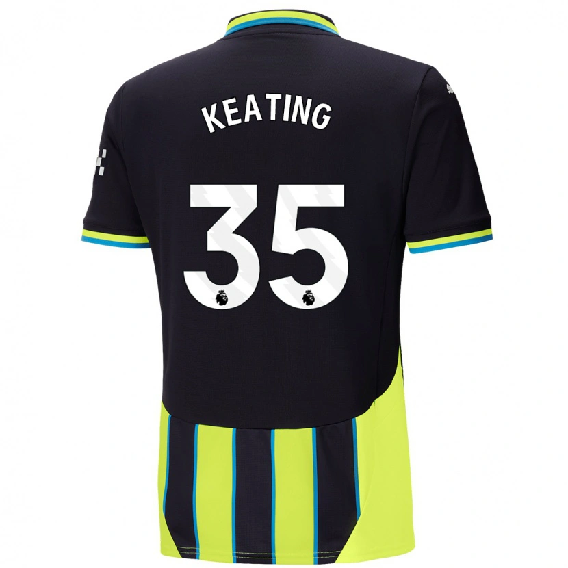 Danxen Pánské Khiara Keating #35 Modrá Žlutá Daleko Hráčské Dresy 2024/25 Dres