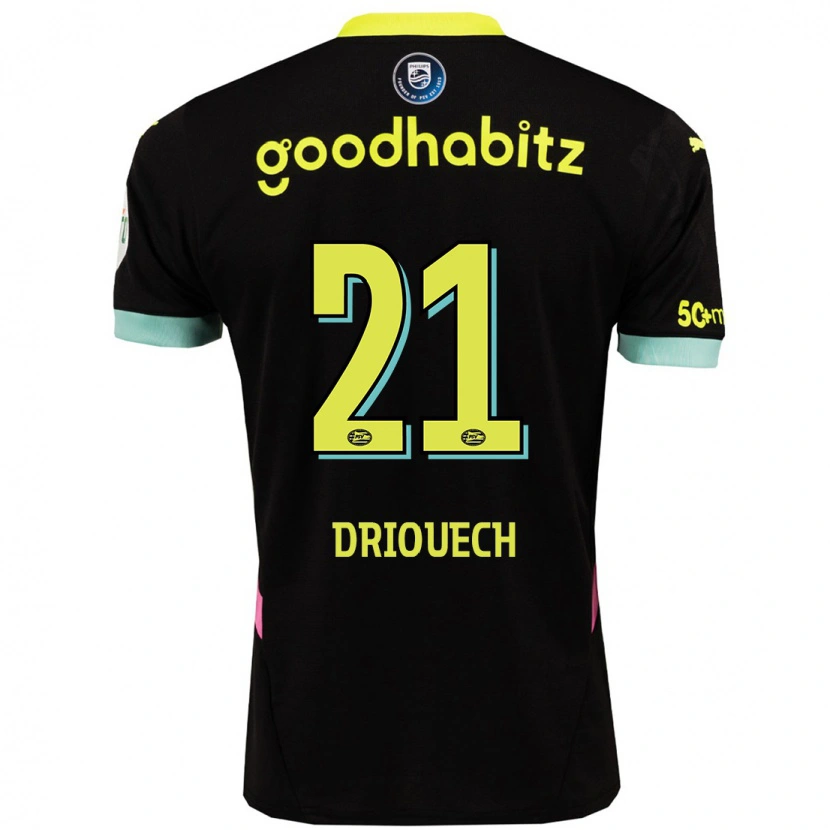 Danxen Pánské Couhaib Driouech #21 Černá Žlutá Daleko Hráčské Dresy 2024/25 Dres
