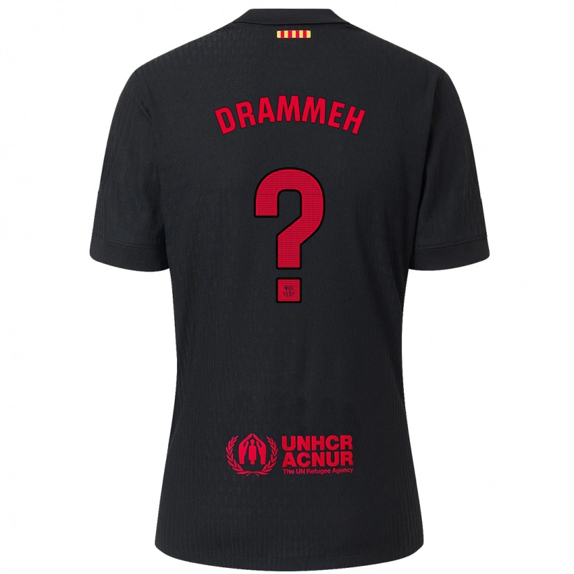 Danxen Pánské Alieu Drammeh #0 Černá Červená Daleko Hráčské Dresy 2024/25 Dres