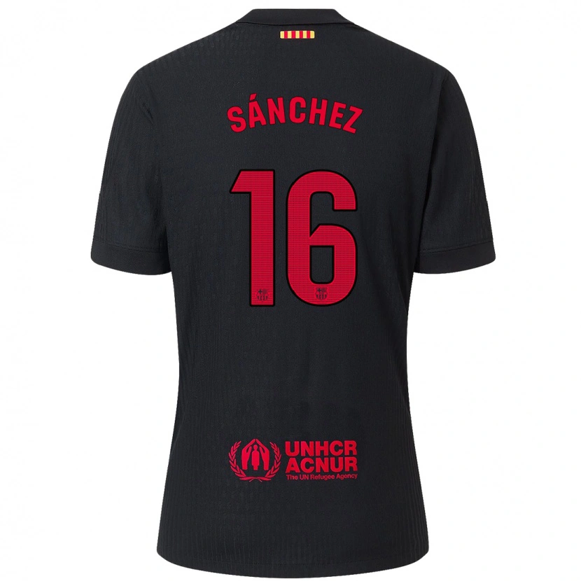 Danxen Pánské Edu Sánchez #16 Černá Červená Daleko Hráčské Dresy 2024/25 Dres