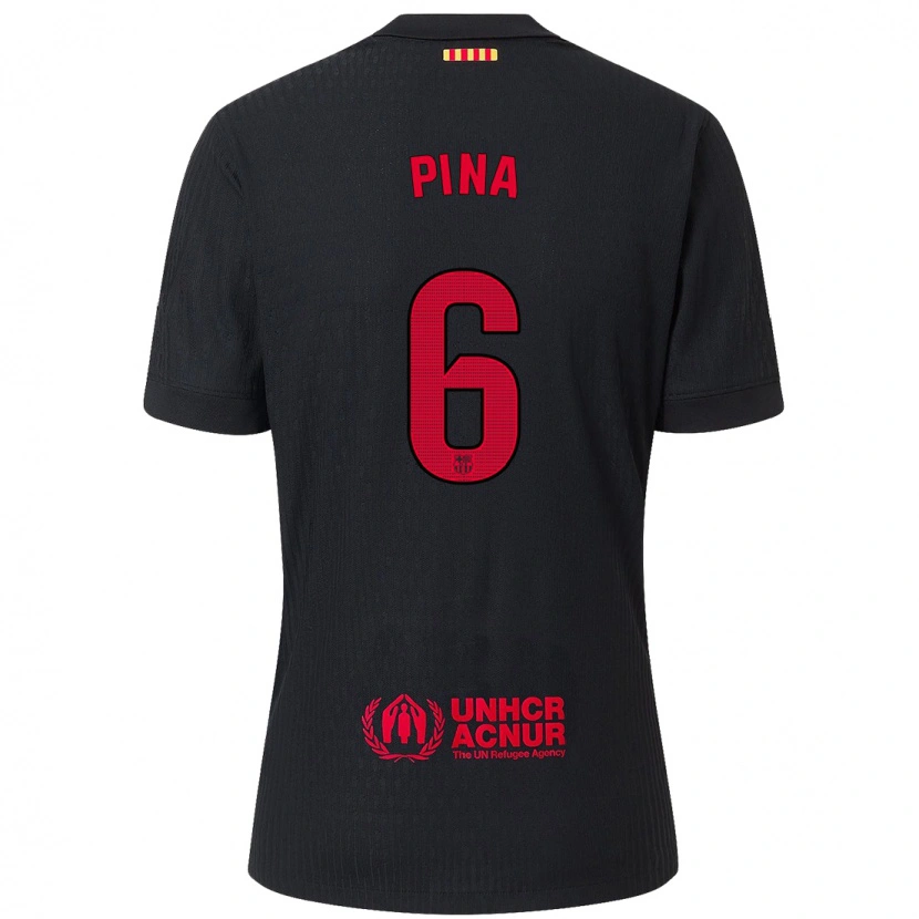 Danxen Pánské Clàudia Pina #6 Černá Červená Daleko Hráčské Dresy 2024/25 Dres