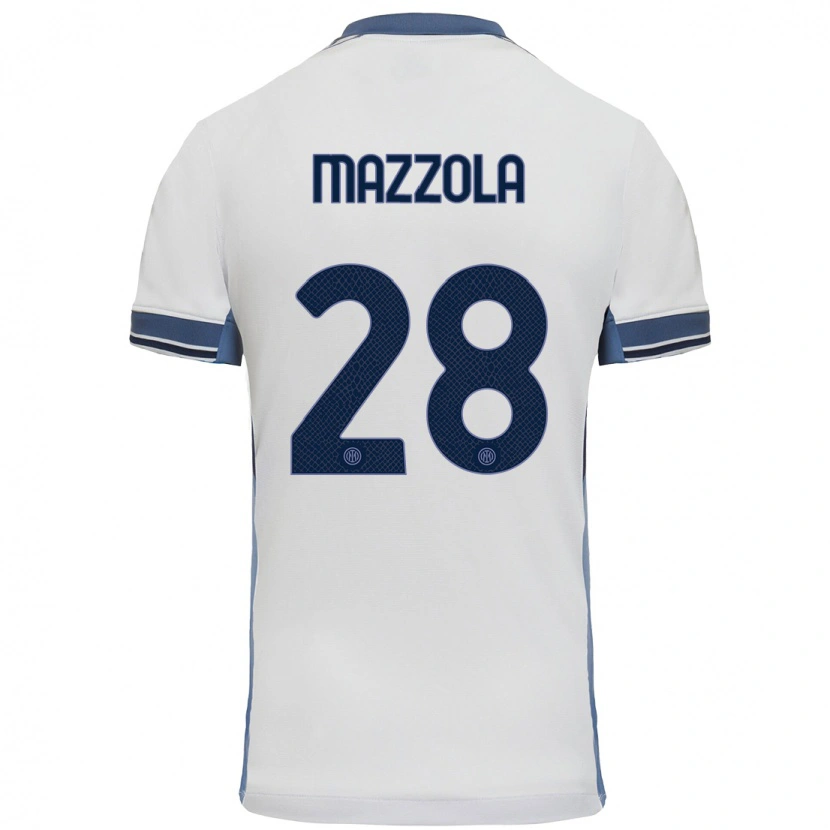 Danxen Pánské Giuseppe Mazzola #28 Bílá Šedá Daleko Hráčské Dresy 2024/25 Dres