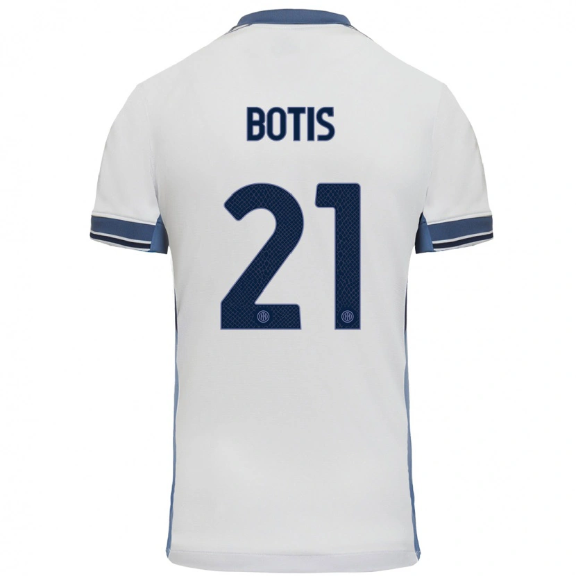 Danxen Pánské Nikolaos Botis #21 Bílá Šedá Daleko Hráčské Dresy 2024/25 Dres