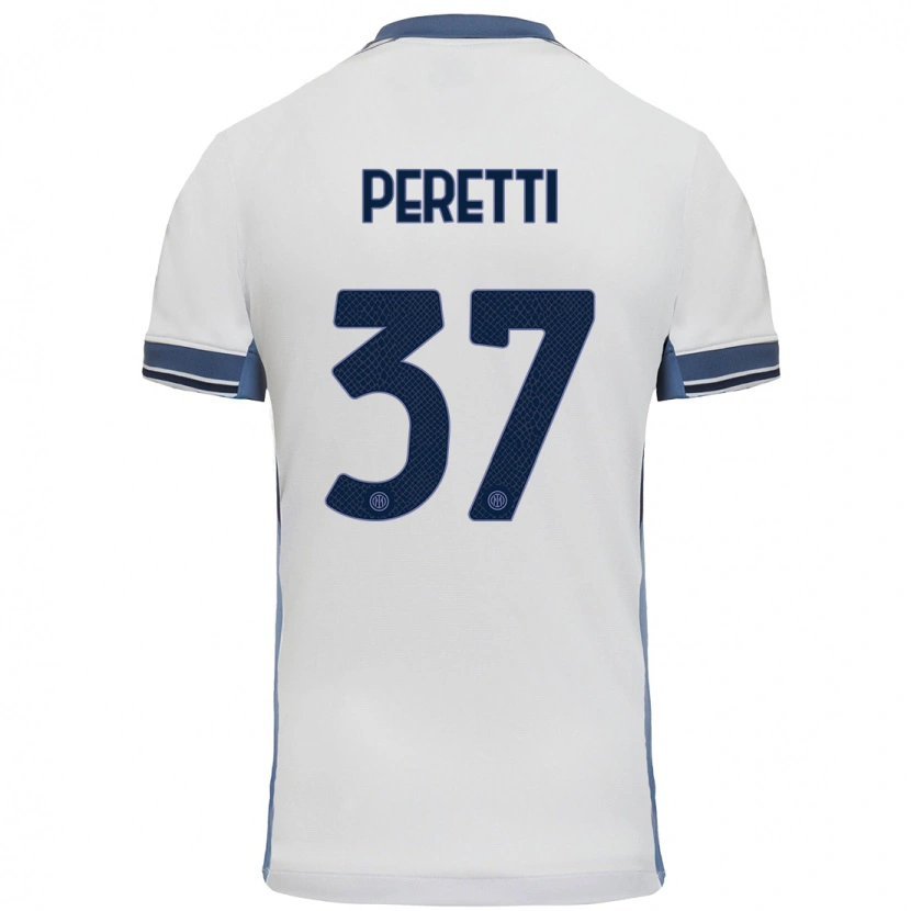 Danxen Pánské Lorenzo Peretti #37 Bílá Šedá Daleko Hráčské Dresy 2024/25 Dres