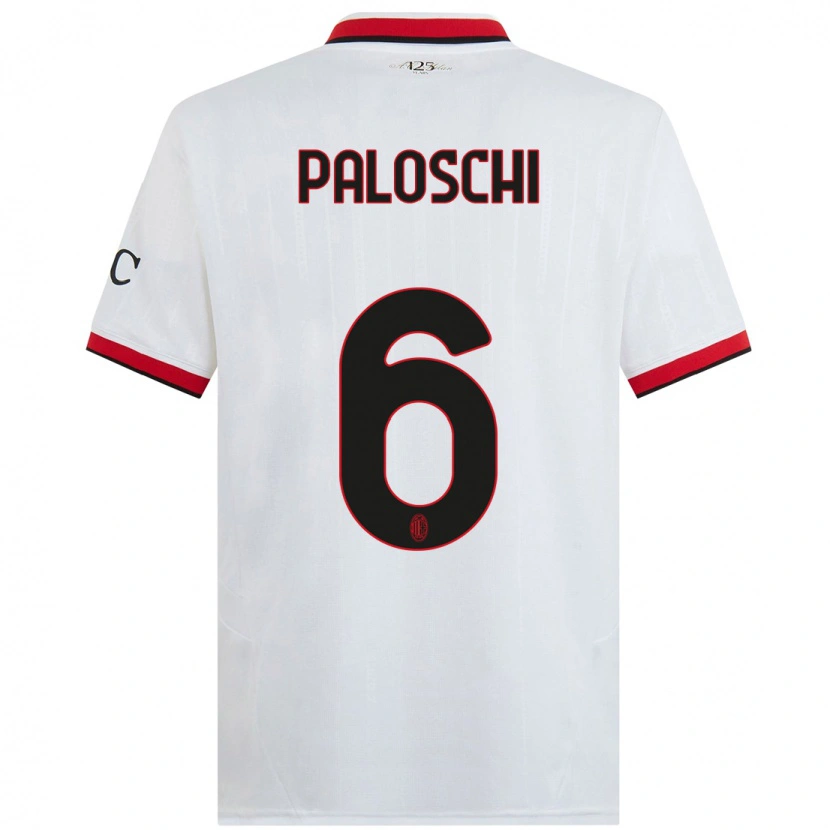 Danxen Pánské Dorian Paloschi #6 Bílá Černá Červená Daleko Hráčské Dresy 2024/25 Dres