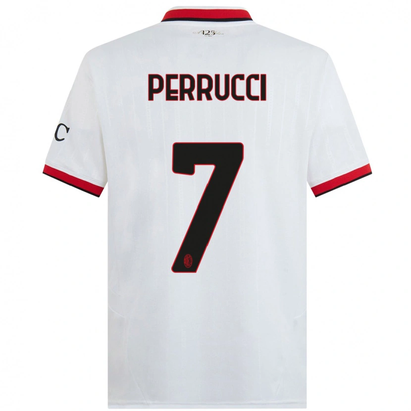 Danxen Pánské Vincenzo Perrucci #7 Bílá Černá Červená Daleko Hráčské Dresy 2024/25 Dres
