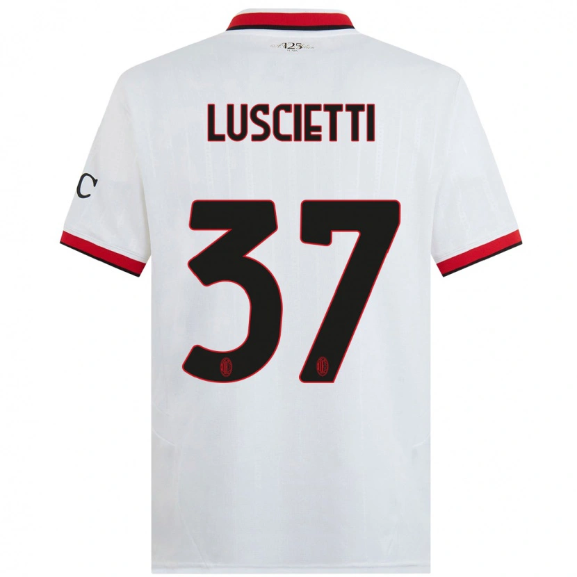 Danxen Pánské Abebe Luscietti #37 Bílá Černá Červená Daleko Hráčské Dresy 2024/25 Dres