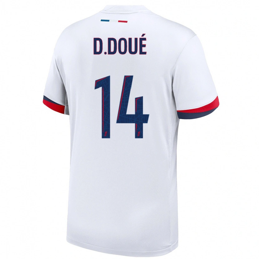 Danxen Pánské Désiré Doué #14 Bílá Modrá Červená Daleko Hráčské Dresy 2024/25 Dres