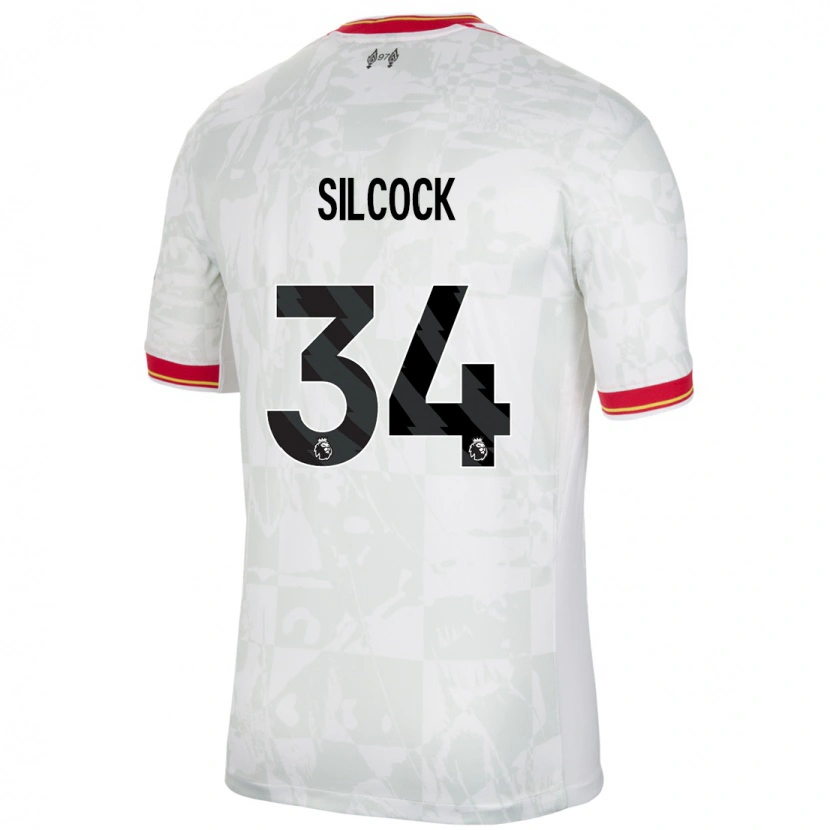 Danxen Pánské Hannah Silcock #34 Bílá Červená Černá Třetí Hráčské Dresy 2024/25 Dres