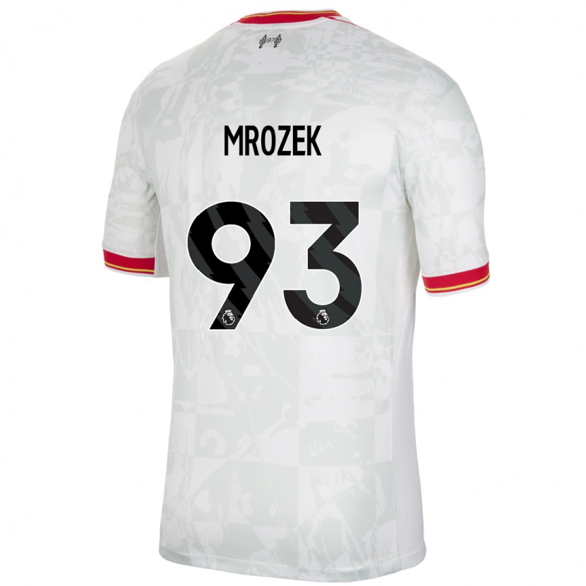 Danxen Pánské Fabian Mrozek #93 Bílá Červená Černá Třetí Hráčské Dresy 2024/25 Dres